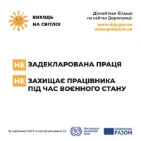 Інформаційна кампанія &laquo;Виходь на світло!&raquo;: задекларована праця допоможе захистити нашу країну